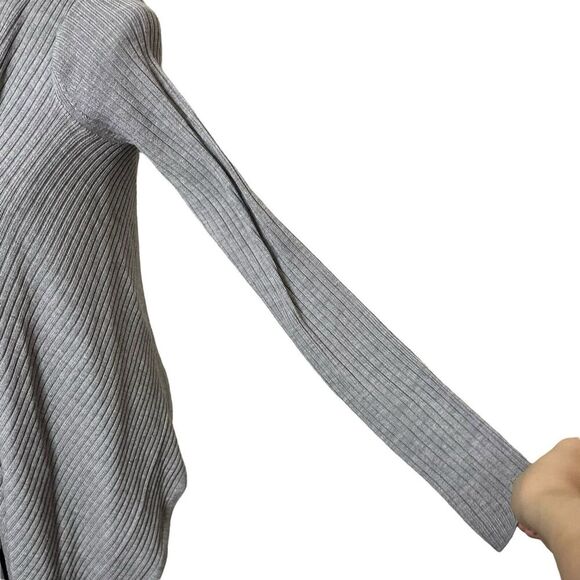 Athleta Solstice Wrap Cardigan Gray Women’s Size XS Merino Wool Ribbed Draped - Picture 7 of 10
